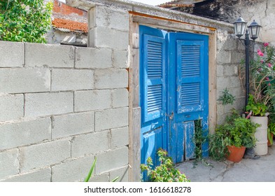 Wall and door in a small village in Cyprus