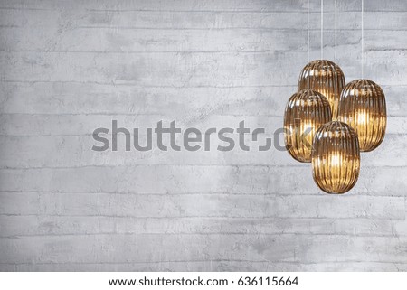 wall empty interior decoration modern lamp and wooden floor concept, decorative and white background for home office