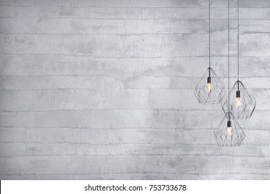 wall empty interior design modern lamp and for home, hotel, office.