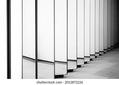 Wall of endless mirrors that reflect infinity and creates a repetitive pattern background, shot black and white in Paris, France. - Shutterstock ID 2012872226