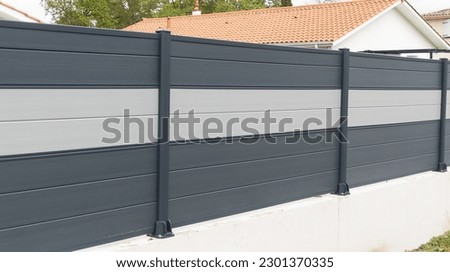 wall fence grey aluminium modern barrier gray protect view facade home street access protection