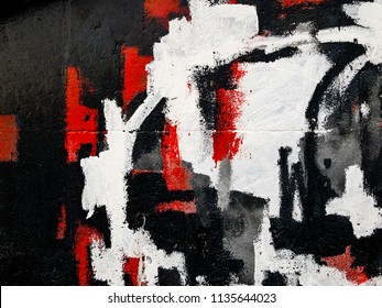 Wall fragment with abstract grunge graffiti paint - Shutterstock ID 1135644023
