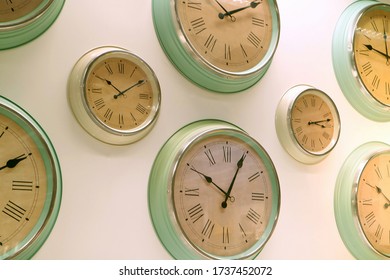 Wall Full of Clocks for Background