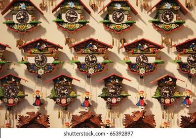 Wall Full Of Cuckoo Clocks