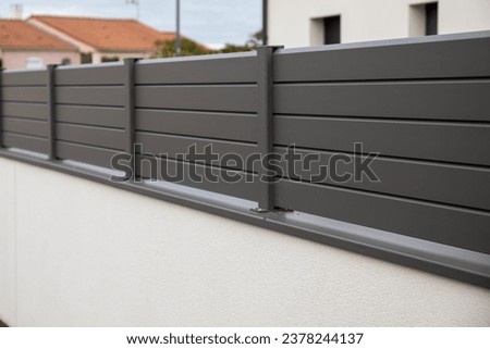 wall grey fence aluminium blurred barrier modern house protect view home garden