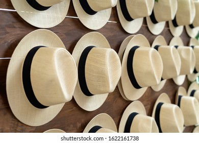 Wall hanger with a hats on it. Beautiful decor for the room. Hats as a gift for a party. Side view. - Powered by Shutterstock