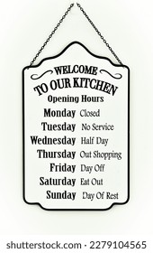Wall hanging in for a kitchen