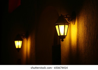 Wall Hanging Lamp, Ramadan Lantern In Night