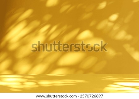 wall interior background with shadow and light for product display. yellow pastel colors
