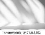 Wall interior background, studio  and backdrops show products.with shadow from window color white and grey. background for text insertion and presentation product 
