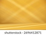 Wall interior background, studio  and backdrops show products. with shadow from window color gold and white. background for text insertion and presentation of product 