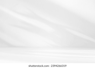 Wall interior background, studio  and backdrops show products.with shadow from window color white and grey. background for text insertion and presentation product 