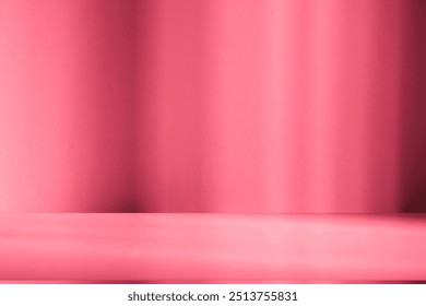 Wall interior background, studio  and backdrops show products. with leaf shadow from window color pink and white tone. background for text insertion and presentation of product 