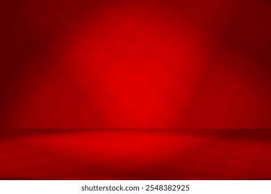 Wall interior background, studio  and backdrops show products. with leaf shadow from window color red and white tone. background for text insertion and presentation of product