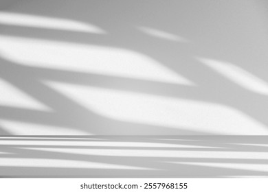 Wall interior background, studio  and backdrops show products.with shadow from window color white and grey. background for text insertion and presentation product 