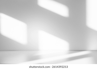 Wall interior background, studio and backdrops show products.with shadow from window color white and grey. background for text insertion and presentation product