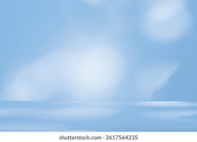 Wall interior background, studio  and backdrops show products.with shadow from window color white and blue light. background for text insertion and presentation product 