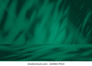 Wall interior background, studio and backdrops show products. with shadow from window color green and white. background for text insertion and presentation of product