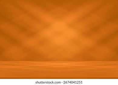 Wall interior background, studio  and backdrops show products.with shadow from window color orange background for text insertion and presentation product 