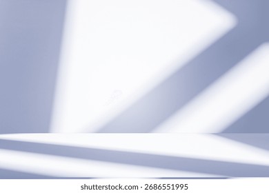 Wall interior background, studio  and backdrops show products. with leaf shadow from window color dark blue tone. background for text insertion and presentation of product