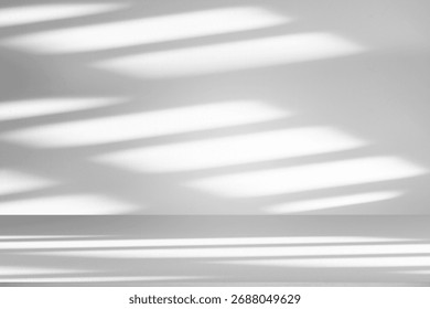 Wall interior background, studio and backdrops show products.with shadow from window color white and grey. background for text insertion and presentation product