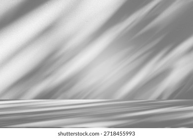 Wall interior background, studio  and backdrops show products.with shadow from window color white and grey. background for text insertion and presentation product