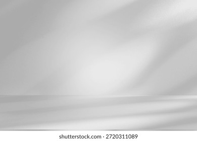 Wall interior background, studio  and backdrops show products.with shadow from window color white and grey. background for text insertion and presentation product