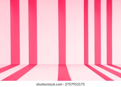 Wall interior background, studio  and backdrops show products. with shadow from window color pink and white. background for text insertion and presentation of product
