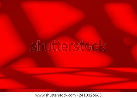 Wall interior background, studio  and backdrops show products.with shadow leaf.from window color red background for text insertion and presentation product 