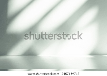 Wall interior background, studio  and backdrops show products.with shadow from window color white and grey. background for text insertion and presentation product 