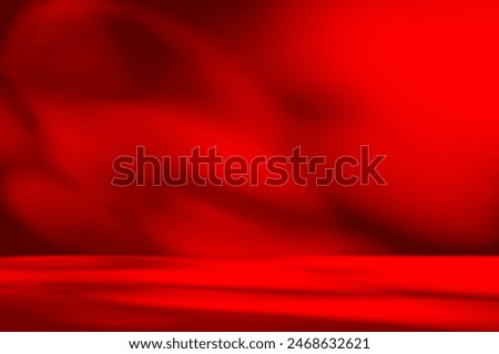 Wall interior background, studio  and backdrops show products.with shadow from window color Red background for text insertion and presentation product 