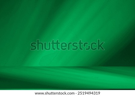 Wall interior background, studio  and backdrops show products. with leaf shadow from window color green and white. background for text insertion and presentation of product 