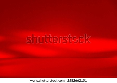 Wall interior background, studio  and backdrops show products.with shadow from window color Red background for text insertion and presentation product 