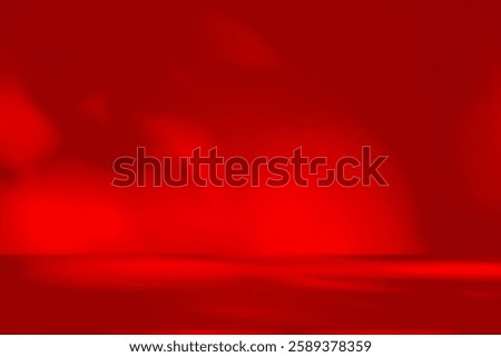 Wall interior background, studio  and backdrops show products. with leaf shadow from window color red and white tone. background for text insertion and presentation of product