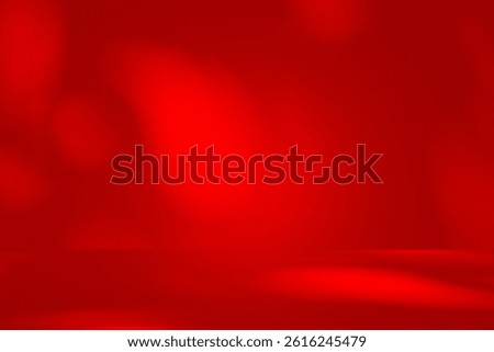 Wall interior background, studio  and backdrops show products. with leaf shadow from window color red and white tone. background for text insertion and presentation of product