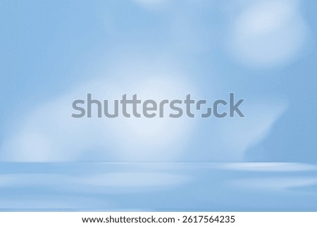 Wall interior background, studio  and backdrops show products.with shadow from window color white and blue light. background for text insertion and presentation product 
