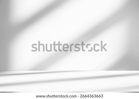 Wall interior background, studio  and backdrops show products.with shadow from window color white and grey. background for text insertion and presentation product 