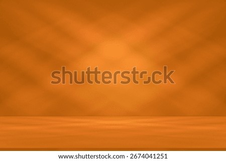 Wall interior background, studio  and backdrops show products.with shadow from window color orange background for text insertion and presentation product 
