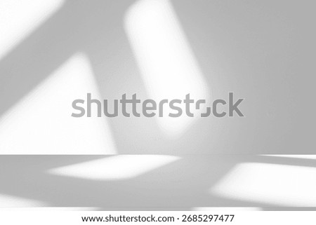 Wall interior background, studio  and backdrops show products.with shadow from window color white and grey. background for text insertion and presentation product