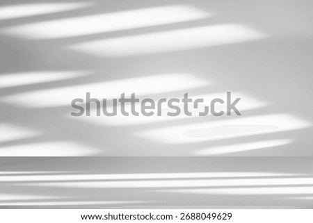Wall interior background, studio  and backdrops show products.with shadow from window color white and grey. background for text insertion and presentation product