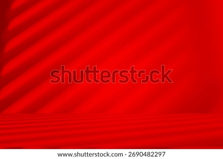 Wall interior background, studio  and backdrops show products. with leaf shadow from window color red and white tone. background for text insertion and presentation of product