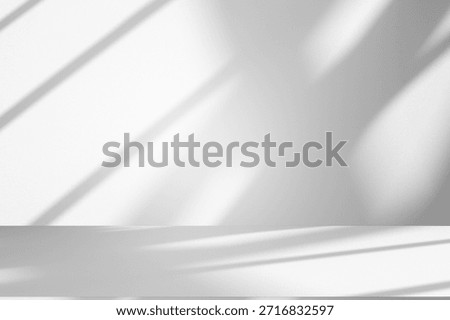Wall interior background, studio  and backdrops show products.with shadow from window color white and grey. background for text insertion and presentation product