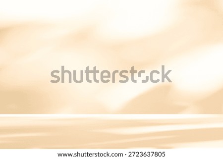 Wall interior background, studio  and backdrops show products. with leaf shadow from window color beige and white. background for text insertion and presentation of product 
