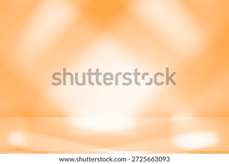 Wall interior background, studio  and backdrops show products.with shadow from window color orange background for text insertion and presentation product 