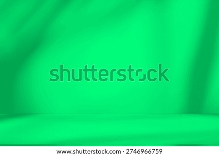 Wall interior background, studio  and backdrops show products. with shadow from window color green and white. background for text insertion and presentation of product 