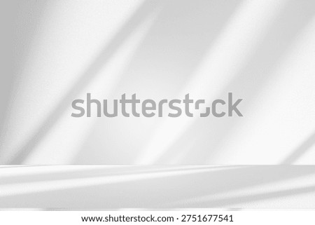 Wall interior background, studio  and backdrops show products.with shadow from window color white and grey. background for text insertion and presentation 