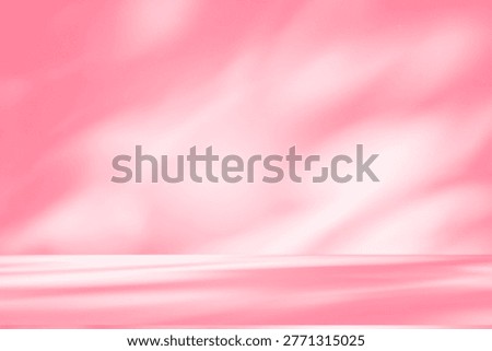 Wall interior background, studio  and backdrops show products. with shadow from window color pink and white. background for text insertion and presentation of product