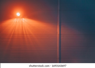 Wall and lantern at night. Night background