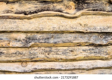 Wall Made Of Raw Wood Planks