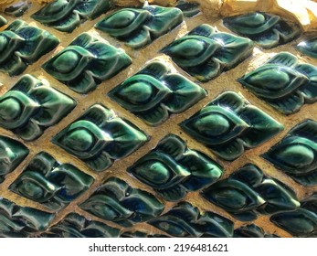 Wall Motifs In A Large Snake Statue In A Thai Temple